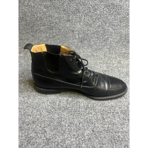 MEZLAN Spain Men’s 10.5 Black Leather Lace Up Chelsea Boots Cap Toe - Picture 6 of 9